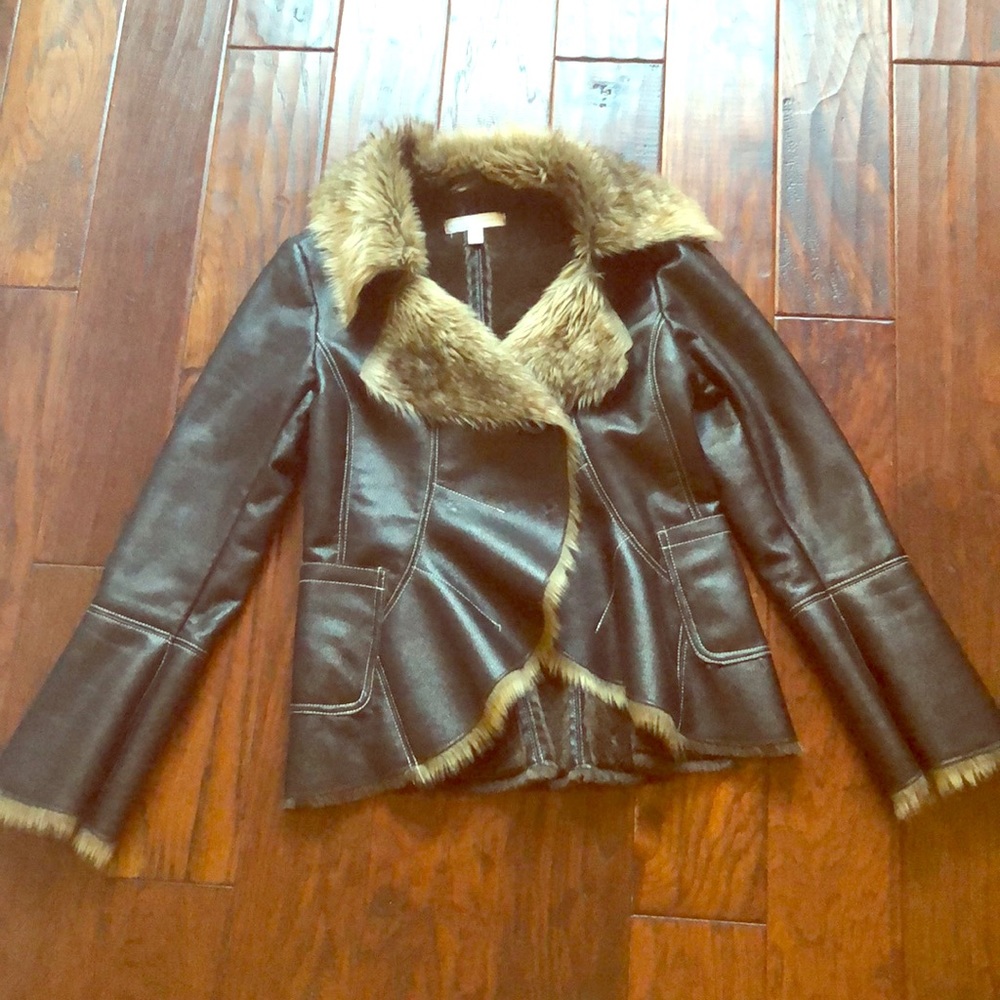 Faux fur/ leather jacket